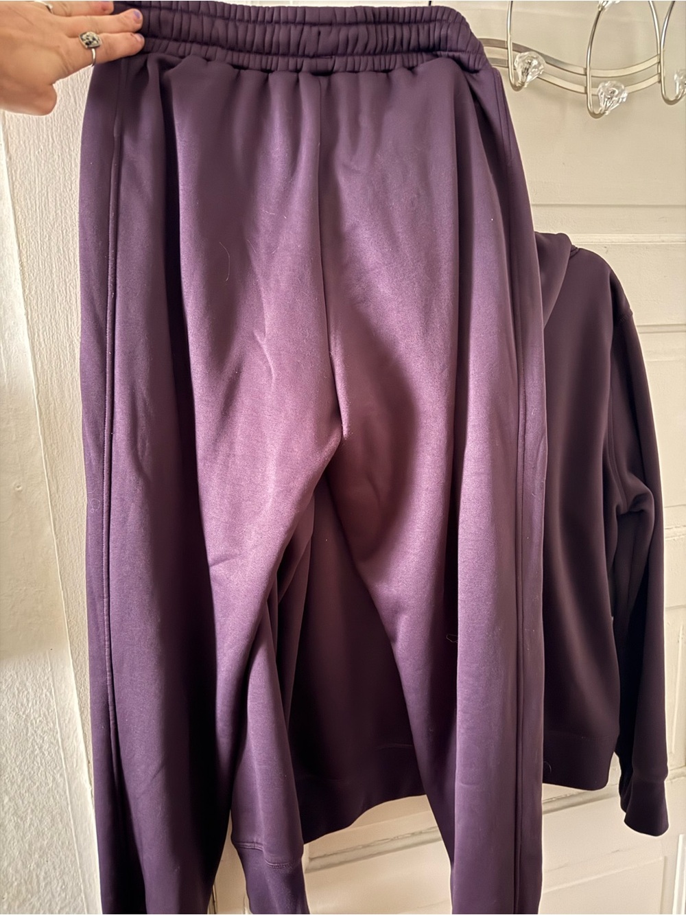 Plum Purple Jogger Sweatpants - Drawstring Waist - Picture 2 of 2